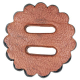 Hilason Slotted Scalloped Leather Rosette Concho Saddle Tack Tan 1-3/4