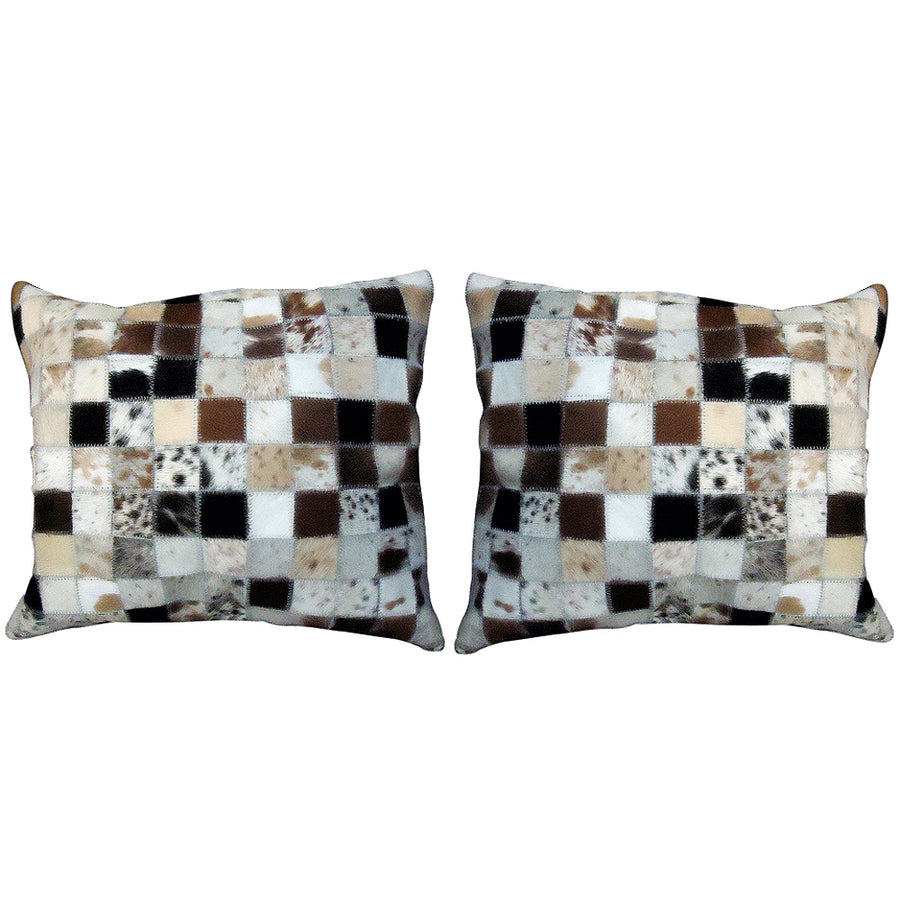 Hilason Cowhide Leather Hair-On Patchwork Cushion Pillow Cover - Uhorse