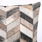 Hilason  Cowhide Leather Hair-On Patchwork Cushion Pillow Cover