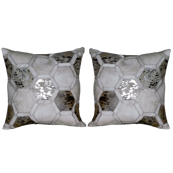 Hilason Cowhide Leather Hair-On Patchwork Cushion Pillow Cover - Uhorse