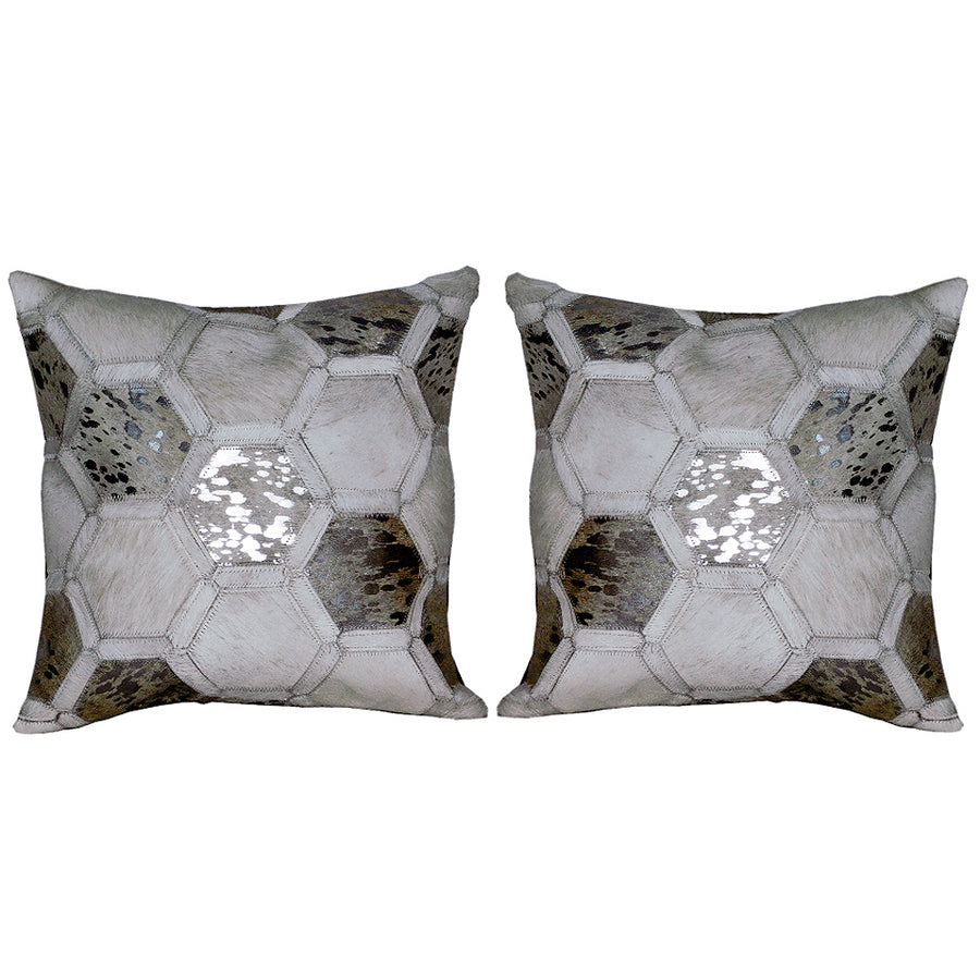 Hilason Cowhide Leather Hair-On Patchwork Cushion Pillow Cover - Uhorse