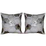 Hilason Set Of 2 Cowhide Leather Hair-On Patchwork Cushion Pillow Cover 16 X - Uhorse