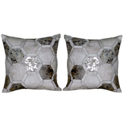 Hilason Cowhide Leather Hair-On Patchwork Cushion Pillow Cover
