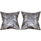 Hilason Set Of 2 Cowhide Leather Hair-On Patchwork Cushion Pillow by Hilason – Cowboy and equestrian accessories