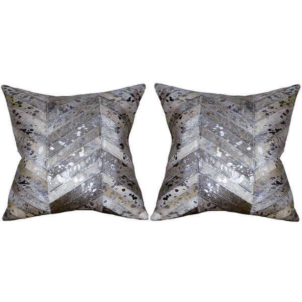 Hilason Cowhide Leather Hair-On Patchwork Cushion Pillow Cover - Uhorse