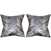 Hilason Cowhide Leather Hair-On Patchwork Cushion Pillow Cover