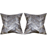 Hilason Cowhide Leather Hair-On Patchwork Cushion Pillow Cover