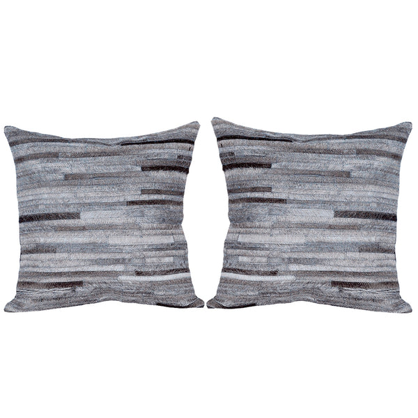 Hilason Cowhide Leather Hair-On Patchwork Cushion Pillow Cover - Hilason