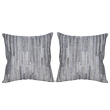 Hilason Set Of 2 Cowhide Leather Hair-On Patchwork Cushion Pillow Cover 16 X - Uhorse