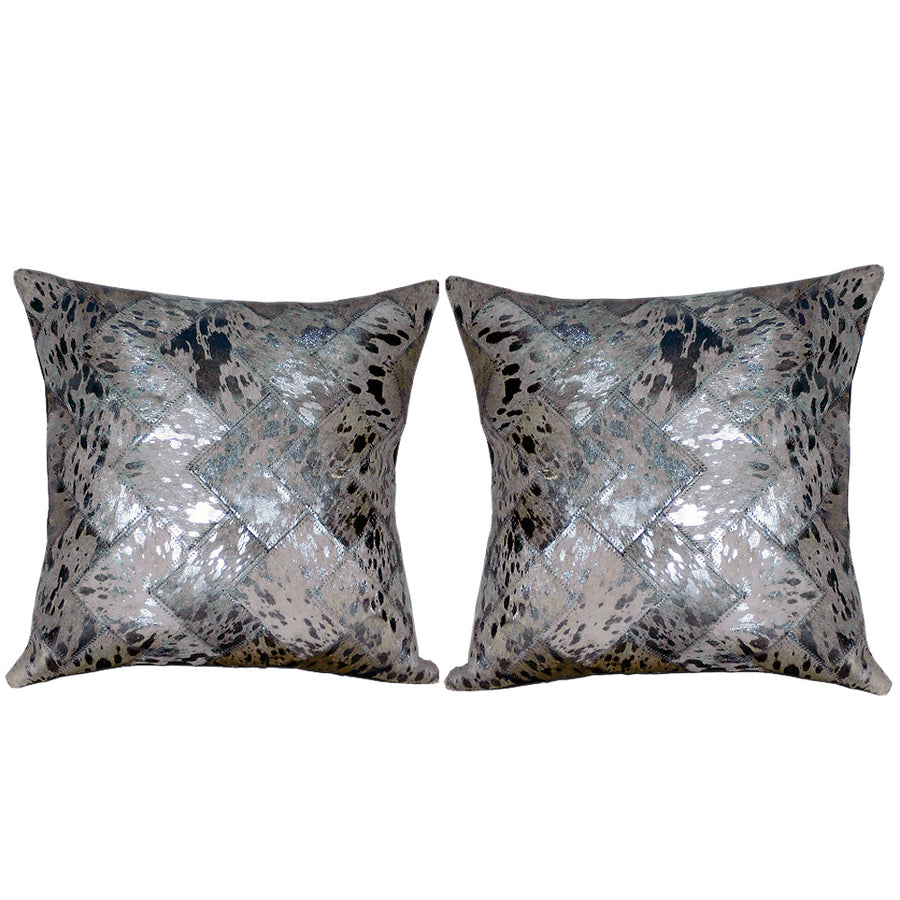 Hilason Cowhide Leather Hair-On Patchwork Cushion Pillow Cover - Uhorse