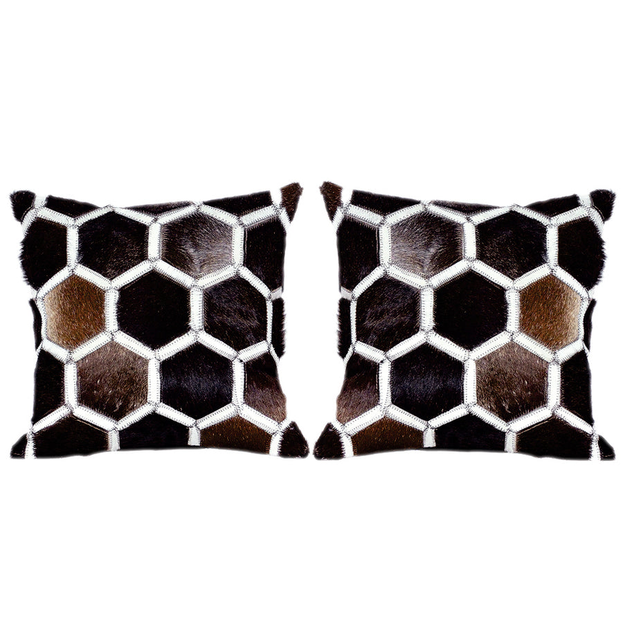 Hilason Cowhide Leather Hair-On Patchwork Cushion Pillow Cover - Uhorse