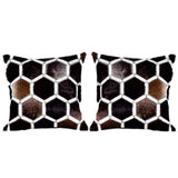 Hilason Cowhide Leather Hair-On Patchwork Cushion Pillow Cover