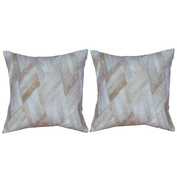 Hilason Cowhide Leather Hair-On Patchwork Cushion Pillow Cover - Uhorse