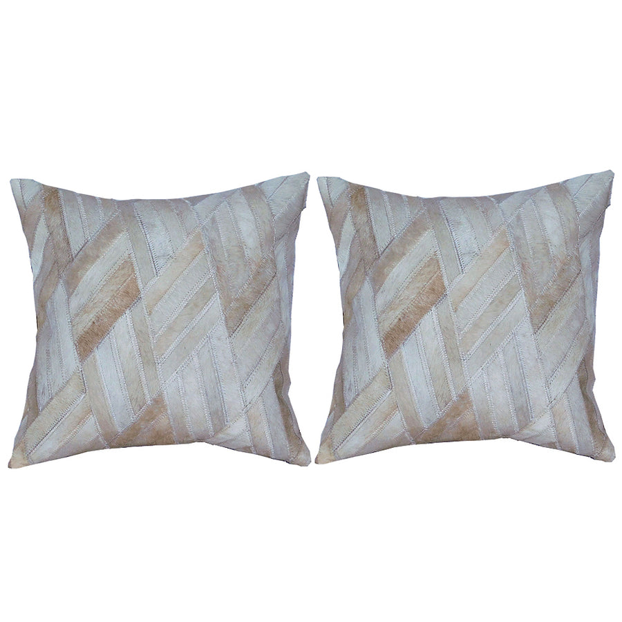 Hilason Cowhide Leather Hair-On Patchwork Cushion Pillow Cover - Uhorse