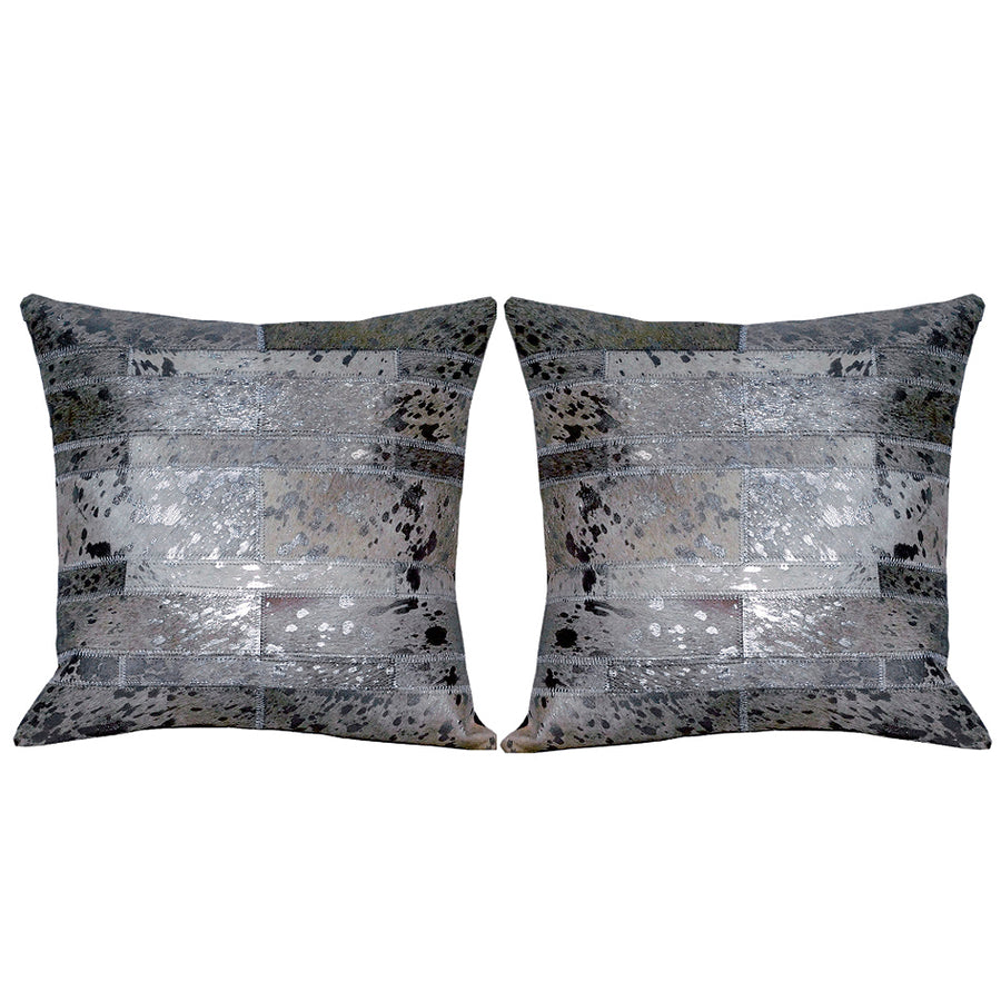 Hilason Cowhide Leather Hair-On Patchwork Cushion Pillow Cover - Uhorse