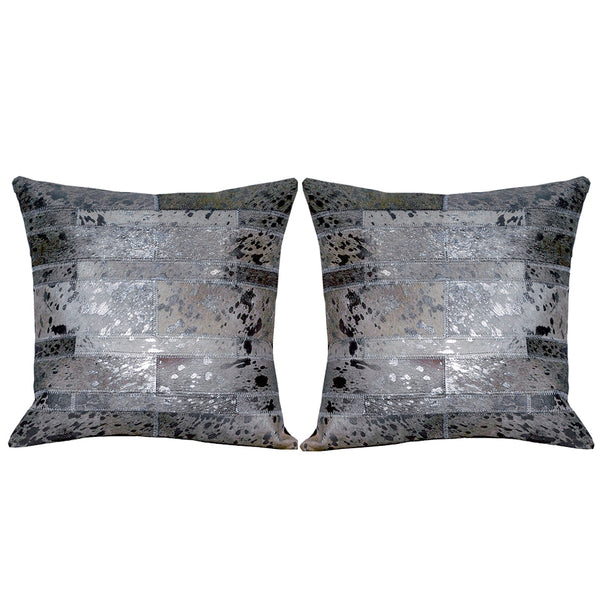 Hilason Cowhide Leather Hair-On Patchwork Cushion Pillow Cover – by Hilason – Cowboy and equestrian accessories