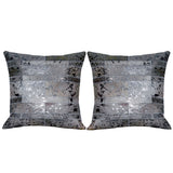 Hilason Set Of 2 Cowhide Leather Hair-On Patchwork Cushion Pillow Cover 16 X - Uhorse