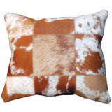 Hilason Cowhide Leather Hair-On Patchwork Cushion Pillow Cover