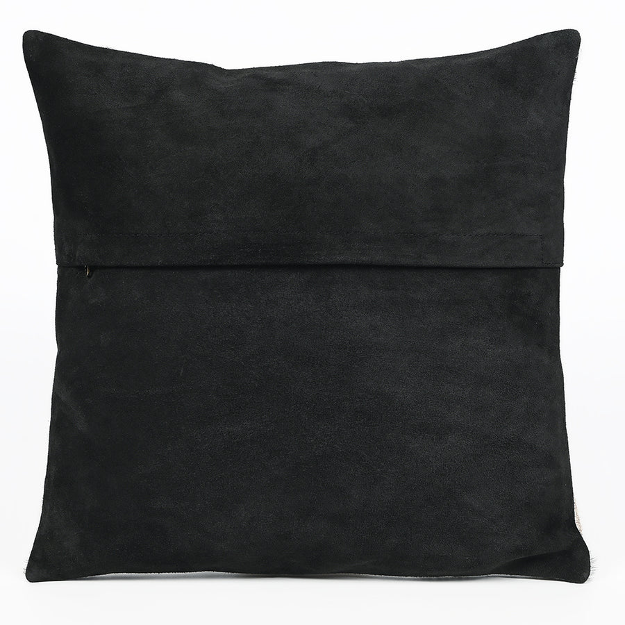 Hilason Set Of 3 Cowhide Leather Hair-On Patchwork Cushion Pillow Cover 16 X