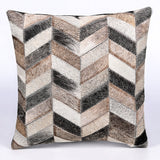 Hilason  Cowhide Leather Hair-On Patchwork Cushion Pillow Cover