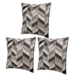 Hilason  Cowhide Leather Hair-On Patchwork Cushion Pillow Cover