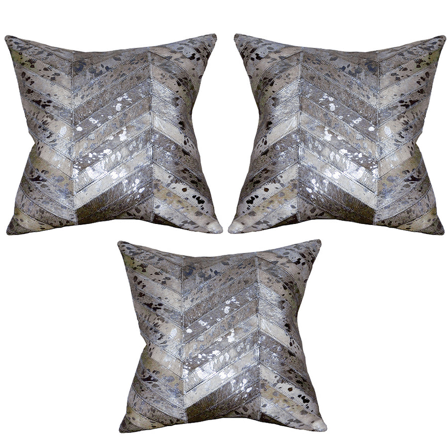 Gray sequin decorative pillow with chevron pattern - Uhorse