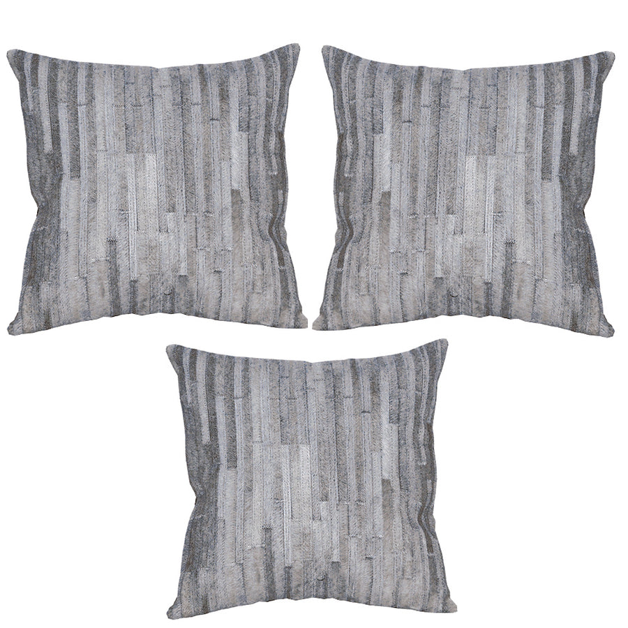Gray striped wool throw pillow - Uhorse