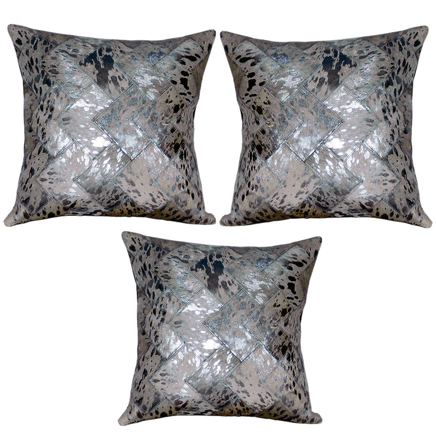 Decorative throw pillow with leopard print and metallic geometric pattern - Uhorse