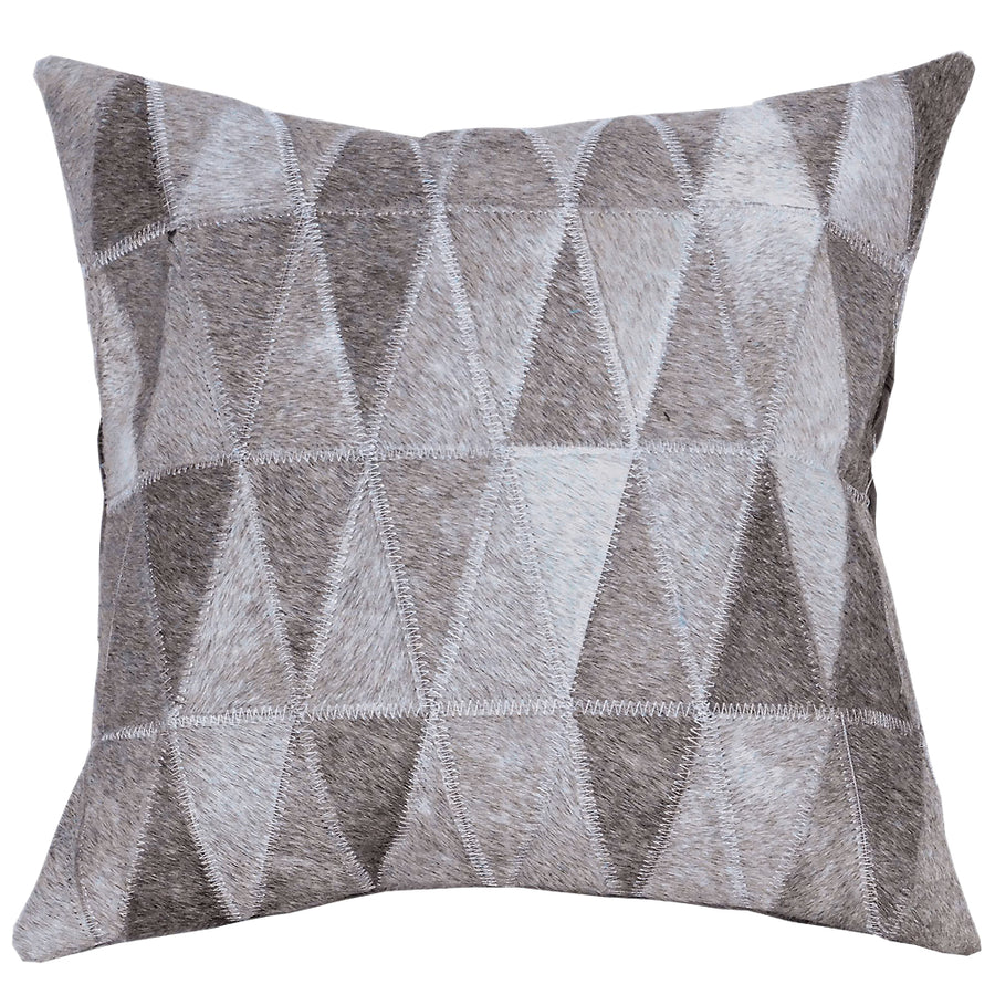 Hilason Set Of 3 Cowhide Leather Hair-On Patchwork Cushion Pillow Cover 16 X