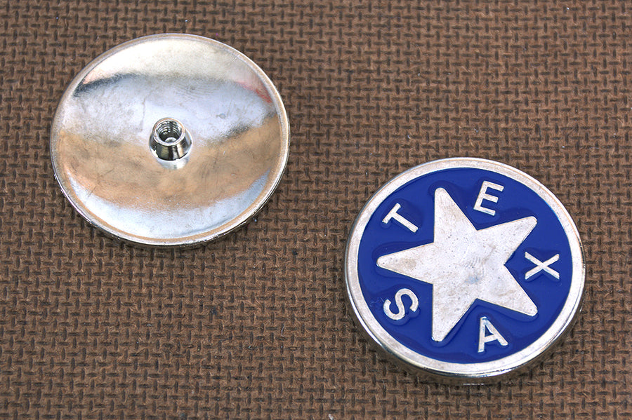 HILASON Nickel Round Concho Blue Enamel Texas Star Saddle Horse | Western Belt Slotted Conchos