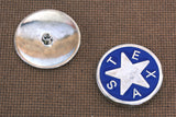 HILASON Nickel Round Concho Blue Enamel Texas Star Saddle Horse | Western Concho Belt | Slotted Conchos