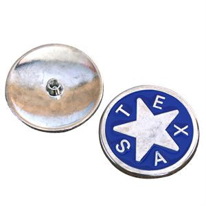 Hilason Nickel Round Concho Blue Enamel Texas Star Saddle Horse - Uhorse
