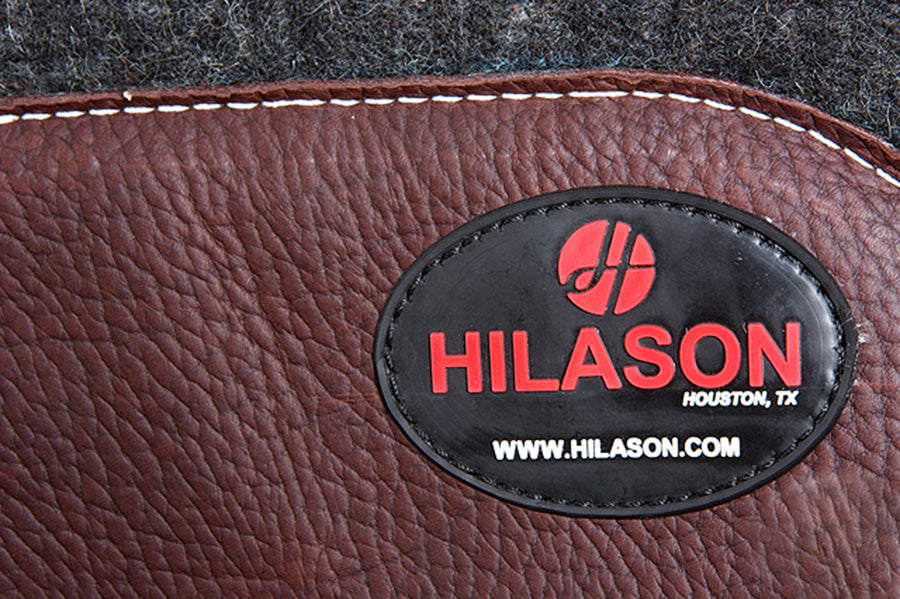HILASON Western Wool Felt Horse Saddle Pad W/ Distressed Wear Leather Made in USA | for Horses