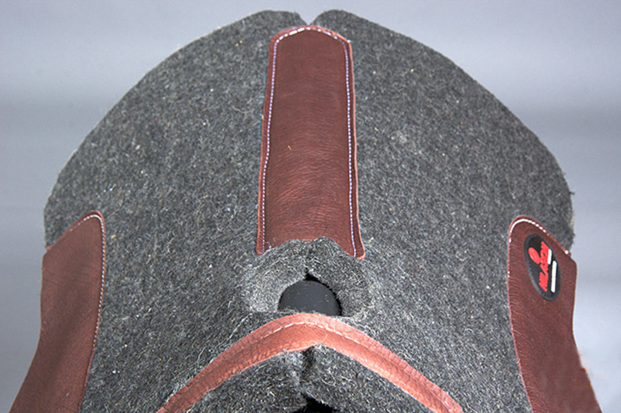 HILASON Western Wool Felt Horse Saddle Pad W/ Distressed Wear Leather Made in USA | for Horses