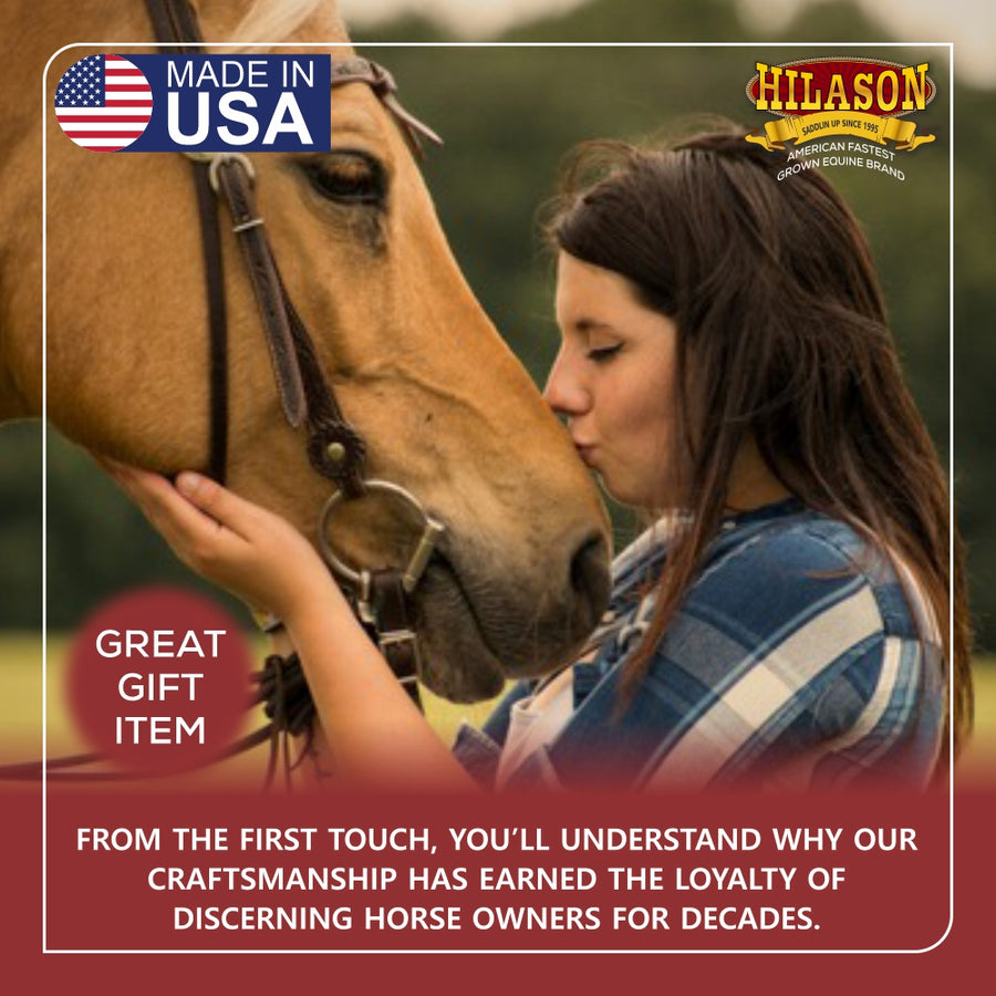 HILASON Western Wool Felt Horse Saddle Pad W/ Distressed Wear Leather Made in USA | for Horses