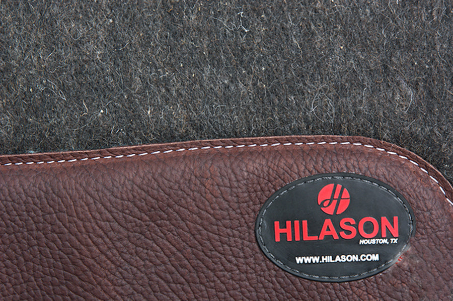 HILASON Western Wool Felt Horse Saddle Pad W/ Distressed Wear Leather Made in USA | for Horses