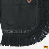 Hilason Horse Bull Riding Chinks Chaps Adult Pro Rodeo Bronc Leather Black