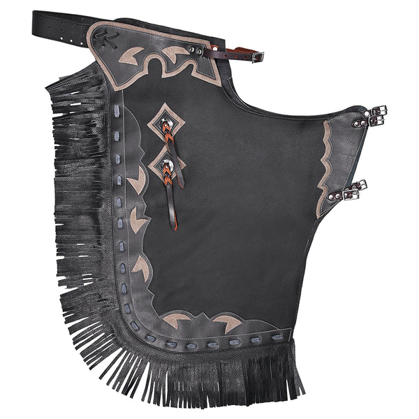 Hilason Western Adult Pro Rodeo Bronc Bull-Riding Genuine Leather Chinks Chaps - Uhorse