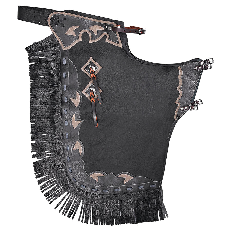 Hilason Western Adult Pro Rodeo Bronc Bull-Riding Genuine Leather Chinks Chaps - Uhorse