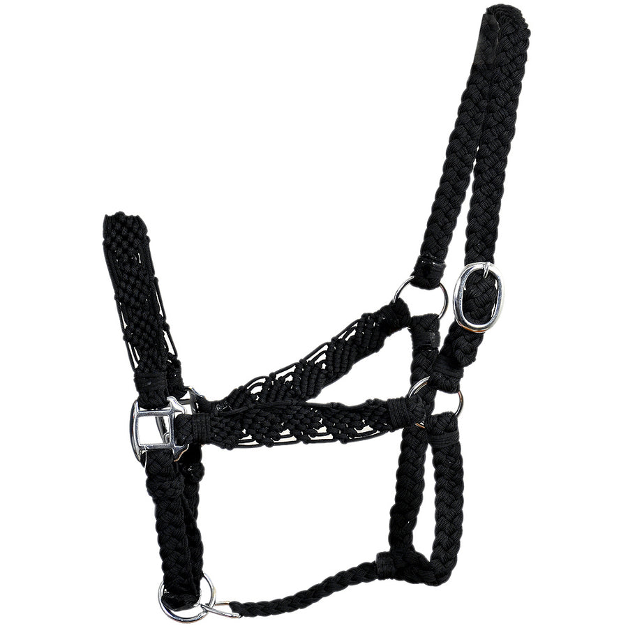 Hilason Premium Flat Braided Paracord H. Halter Black by Hilason – Cowboy and equestrian accessories