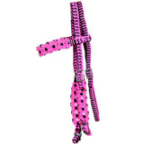 Pink and black chevron nylon horse halter with floral overlay - Uhorse