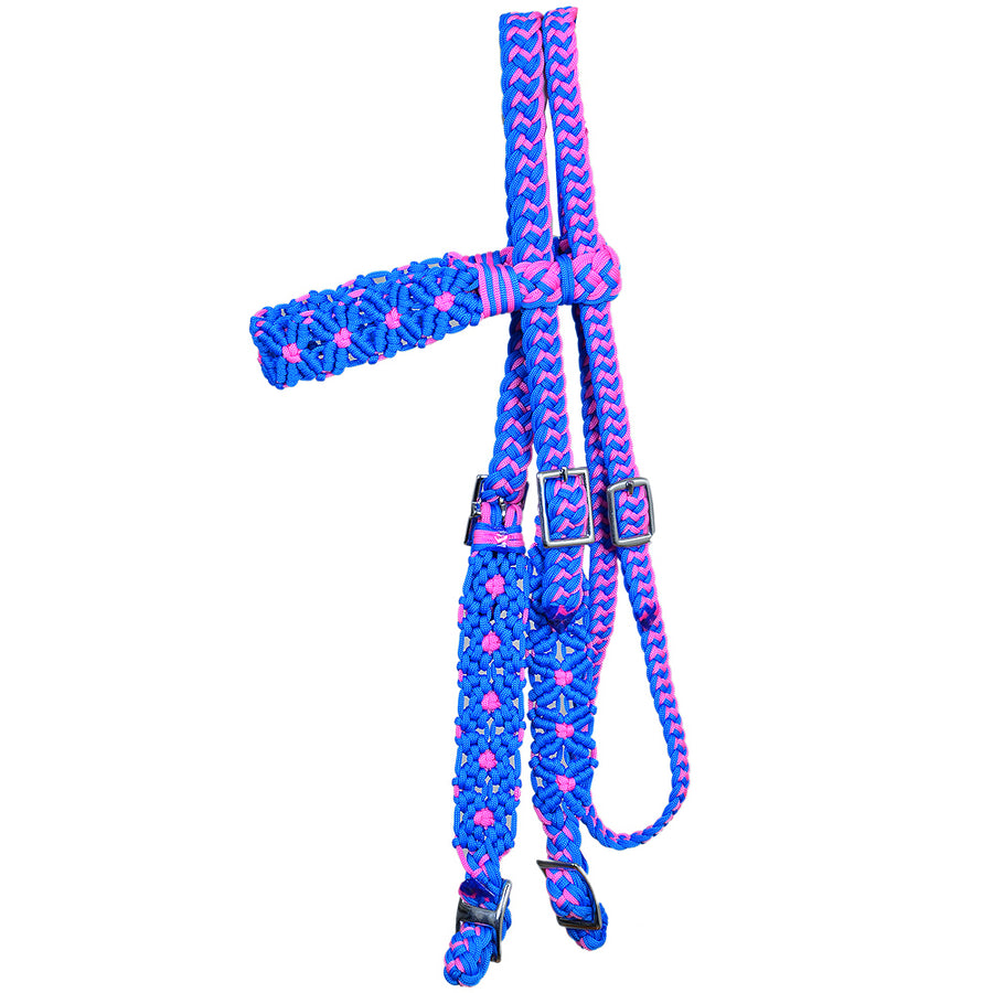 Horse Bridle Headstall Flat Braided Paracord Hilason