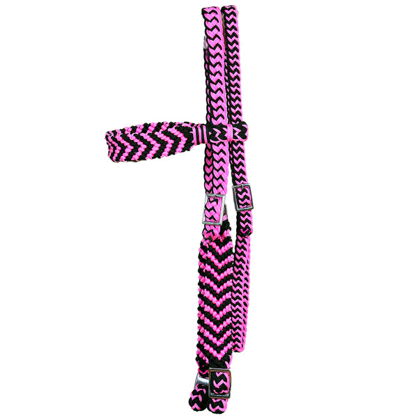 Horse Bridle Headstall Flat Braided Paracord Hilason - Uhorse