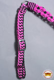 Hilason Horse Breast Collar  Braided Paracord Pink / Black