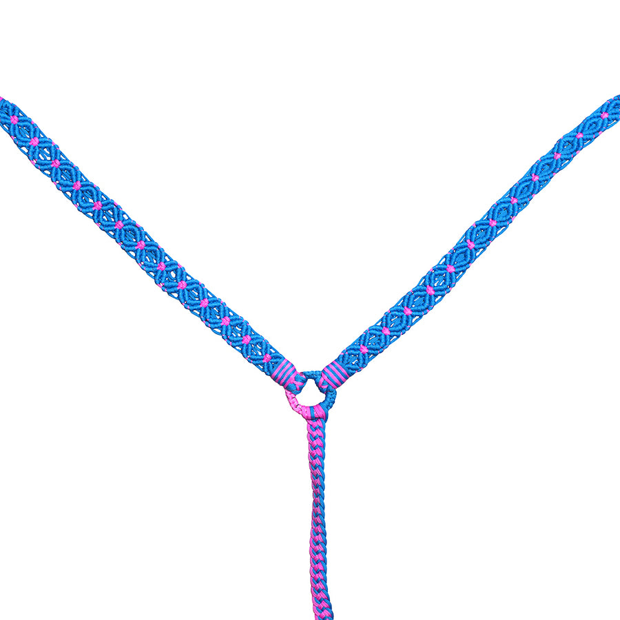 Hilason Horse Breast Collar Braided Paracord Turquoise / Pink - Uhorse