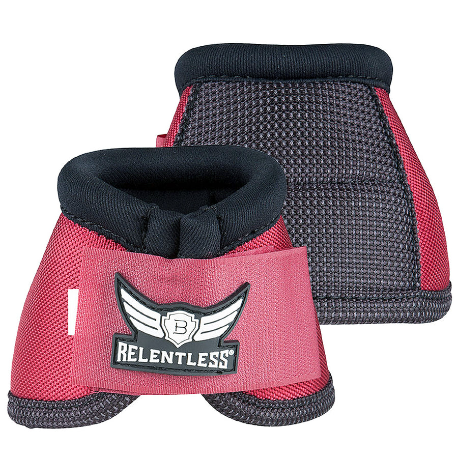 Pink nylon horse bell boots with black mesh panels - Uhorse
