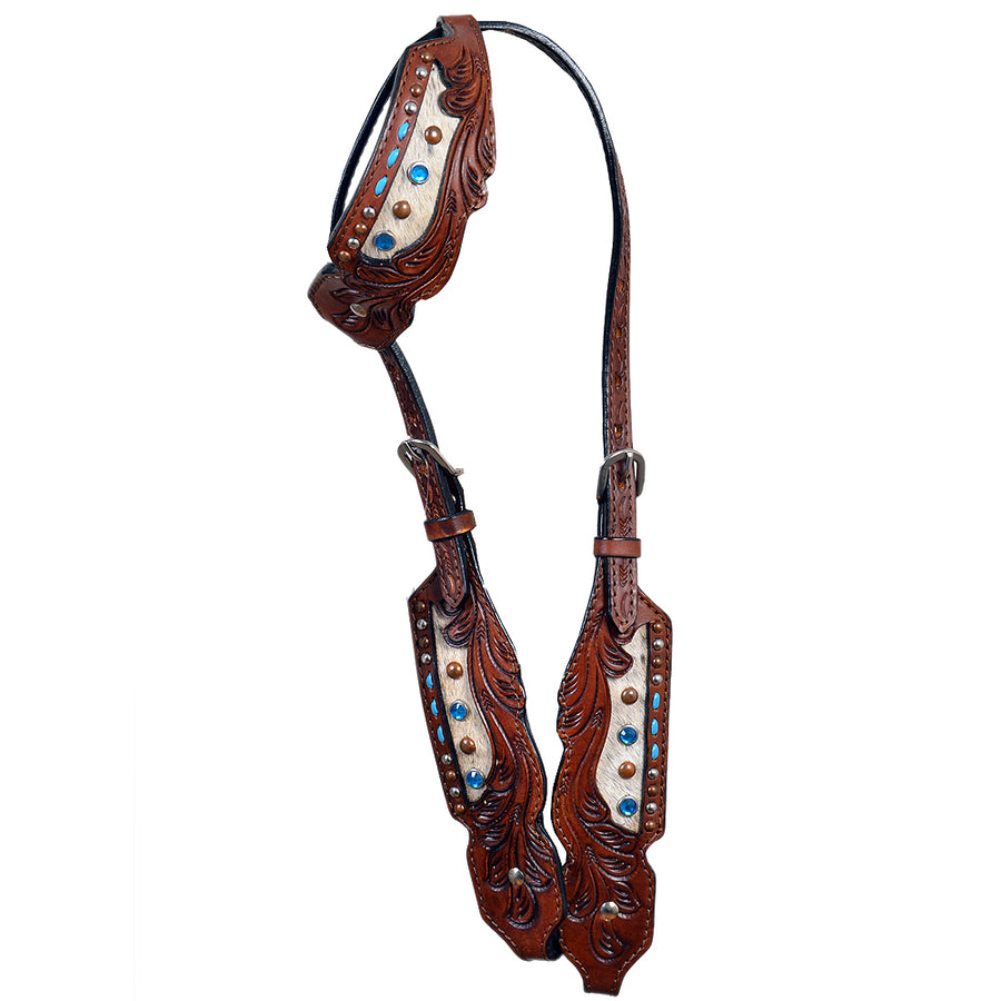 Hilason W. H. One Ear Headstall Bridle American Leather Brown – by Hilason – Cowboy and equestrian accessories