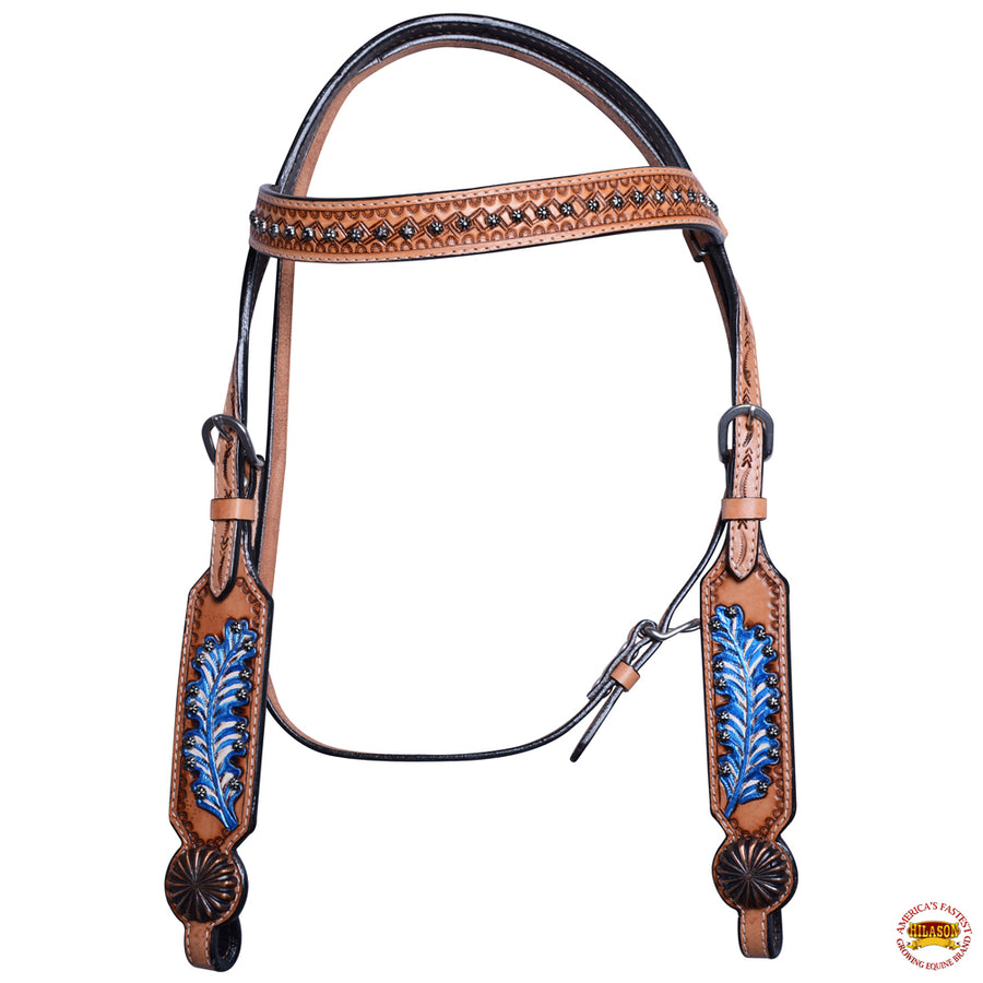 Hilason Western Horse Headstall Bridle American Leather Tan - Uhorse