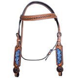 Hilason Western Horse Headstall Bridle American Leather Tan