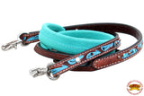 5/8 in. x 8ft. Hilason Leather Suede Covered Horse Tack Roping Barrel Reins